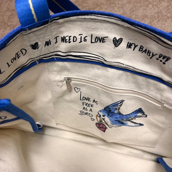 BRIGHTON CANVAS TOTE BAG "TIED WITH LOVE" BRAND NEW - Picture 8 of 14